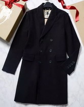 Burberry Double Breasted Tailored Cashmere Coat in Black for Sale