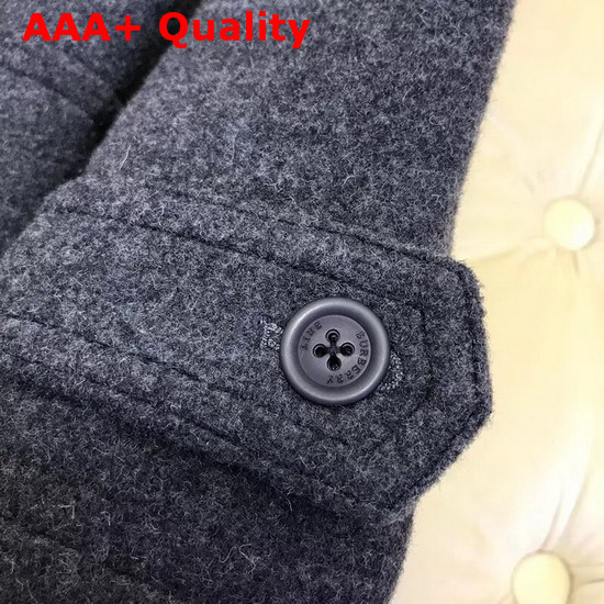 Burberry Double Faced Wool Duffle Coat in Dark Blue Replica