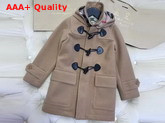 Burberry Double Faced Wool Duffle Coat in Honey Color Replica