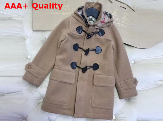 Burberry Double Faced Wool Duffle Coat in Honey Color Replica