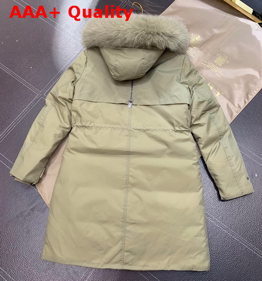 Burberry Down Filled Hooded Coat in Beige Replica