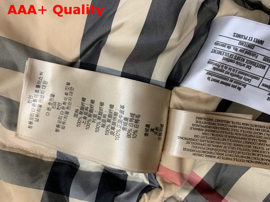 Burberry Down Filled Hooded Coat in Black Replica