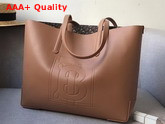 Burberry Embossed Monogram Motif Leather Tote in Camel Replica
