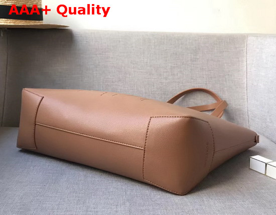 Burberry Embossed Monogram Motif Leather Tote in Camel Replica