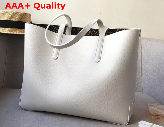 Burberry Embossed Monogram Motif Leather Tote in White Replica