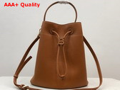 Burberry Grainy Leather Small TB Bucket Bag in Warm Russet Brown Replica