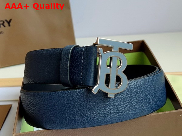 Burberry Grainy Leather TB Belt in Rich Navy Replica