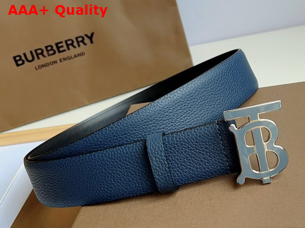 Burberry Grainy Leather TB Belt in Rich Navy Replica