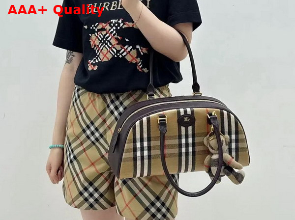 Burberry Highlands Bowling Bag in Sand Replica
