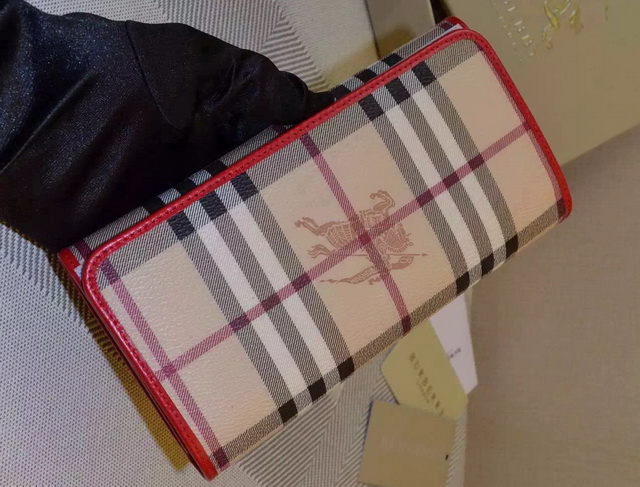 Burberry Horseferry Check And Leather Continental Wallet Orange for Sale