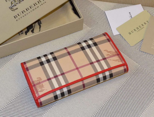 Burberry Horseferry Check And Leather Continental Wallet Orange for Sale