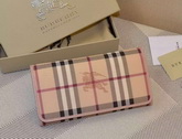 Burberry Horseferry Check And Leather Continental Wallet Pink for Sale