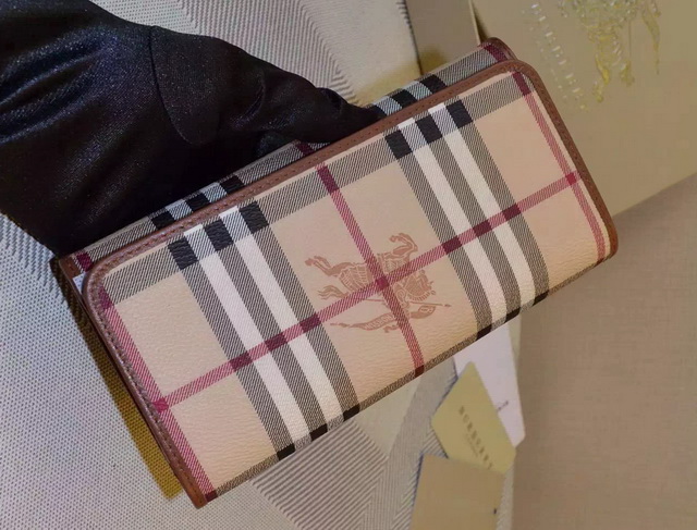 Burberry Horseferry Check And Leather Continental Wallet Tan for Sale