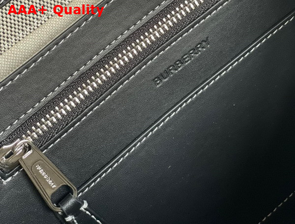 Burberry Horseferry Print Canvas and Leather Pocket Backpack Black Grey Replica