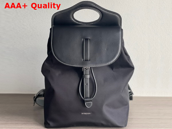 Burberry Horseferry Print Canvas and Leather Pocket Backpack in Black Replica