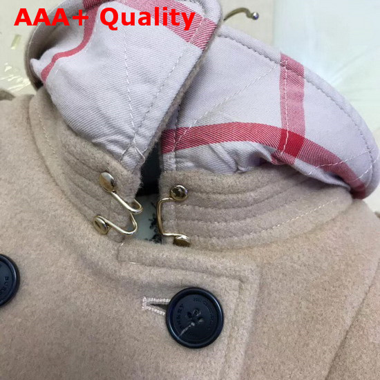 Burberry Kids Skirted Wool Cashmere Coat in Honey Color Replica
