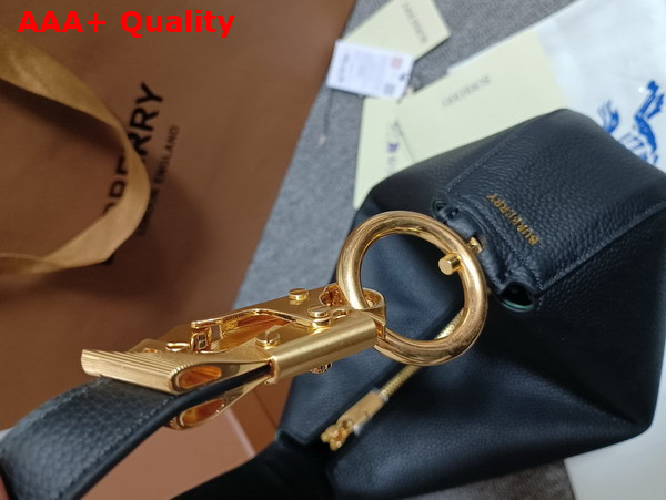 Burberry Knight Arc Bag in Black Grainy Calf Leather Replica