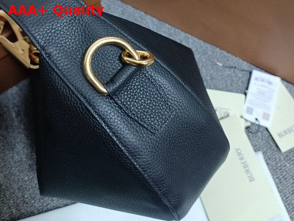 Burberry Knight Arc Bag in Black Grainy Calf Leather Replica