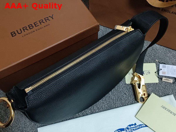 Burberry Knight Arc Bag in Black Grainy Calf Leather Replica