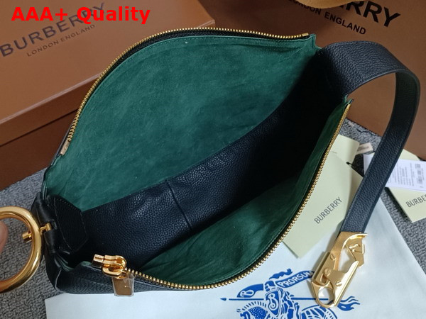 Burberry Knight Arc Bag in Black Grainy Calf Leather Replica