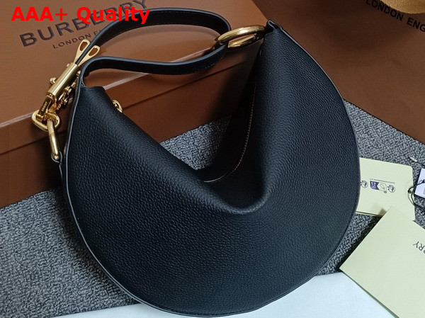 Burberry Knight Arc Bag in Black Grainy Calf Leather Replica