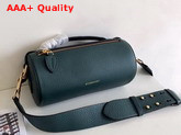 Burberry Leather Barrel Bag in Dark Cyan Calf Leather Replica