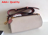 Burberry Leather Barrel Bag in Limestone Dust Rose Calf Leather Replica