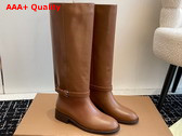 Burberry Leather Boots Pine Cone Brown for Women Replica