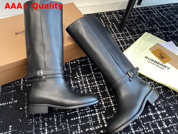 Burberry Leather Boots in Black for Women Replica