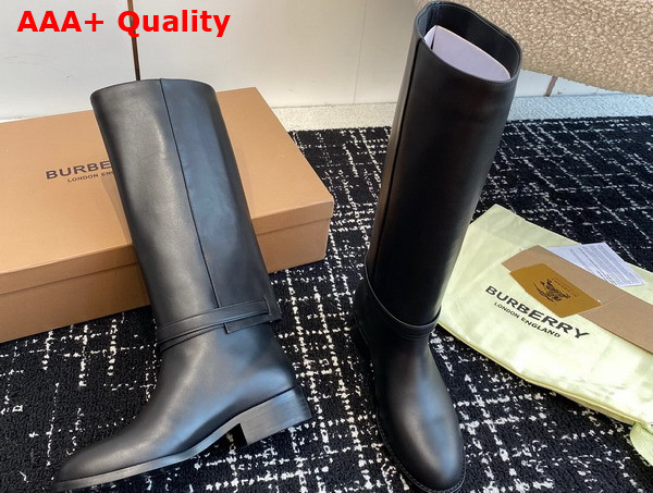 Burberry Leather Boots in Black for Women Replica