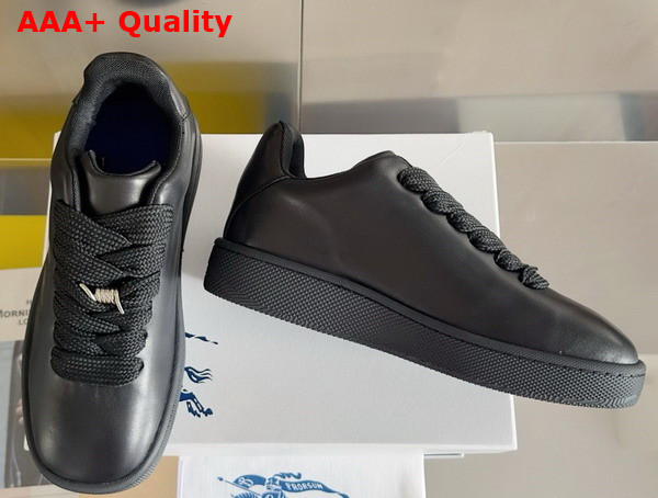Burberry Leather Box Sneakers in Black Replica