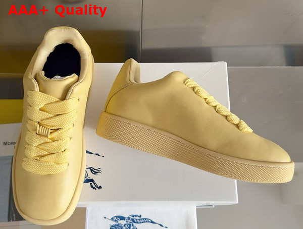 Burberry Leather Box Sneakers in Daffodil Replica