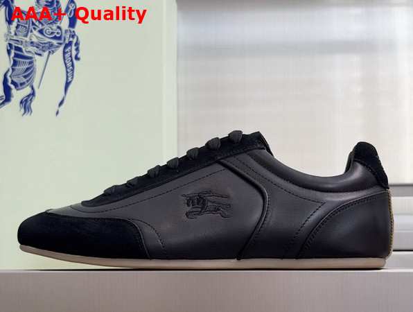 Burberry Leather Knight Runner Sneakers in Black Replica