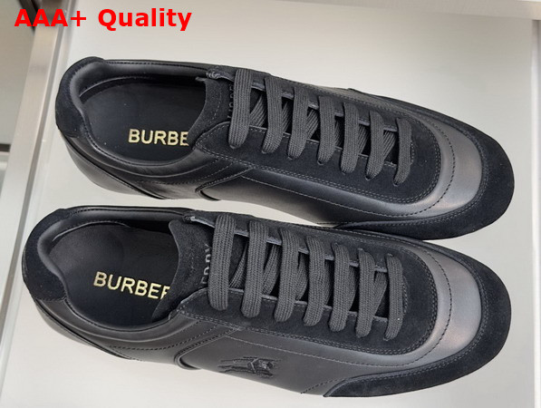 Burberry Leather Knight Runner Sneakers in Black Replica
