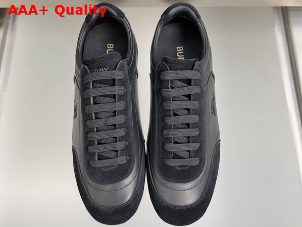 Burberry Leather Knight Runner Sneakers in Black Replica