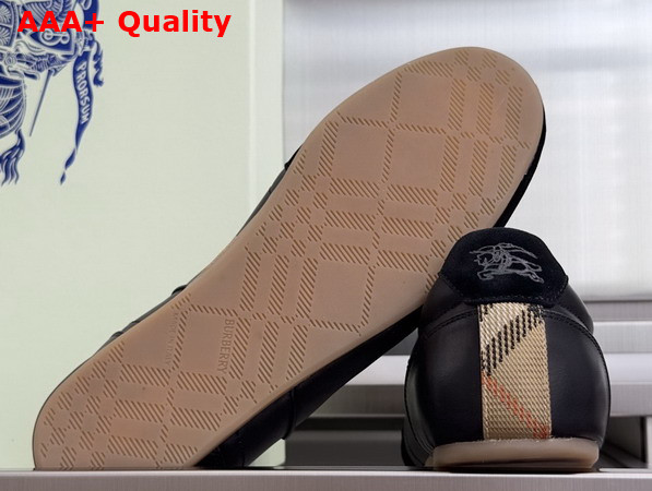 Burberry Leather Knight Runner Sneakers in Black Replica