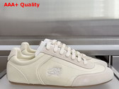 Burberry Leather Knight Runner Sneakers in Dove Beige Replica