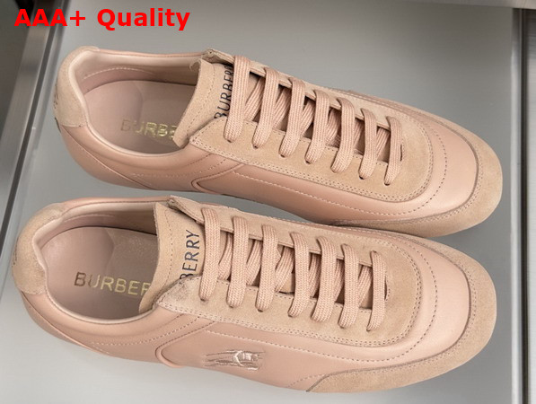 Burberry Leather Knight Runner Sneakers in Dusky Rose Replica