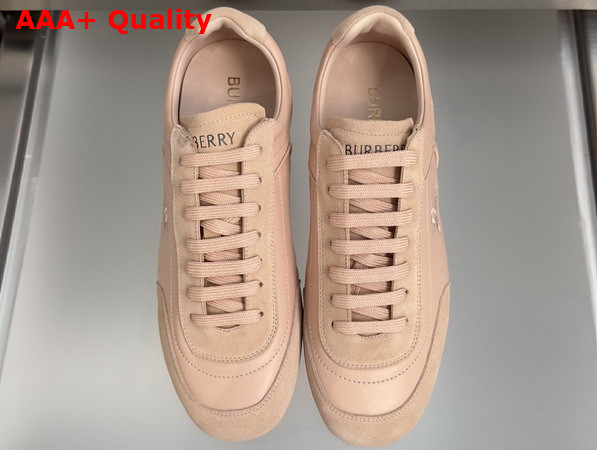 Burberry Leather Knight Runner Sneakers in Dusky Rose Replica