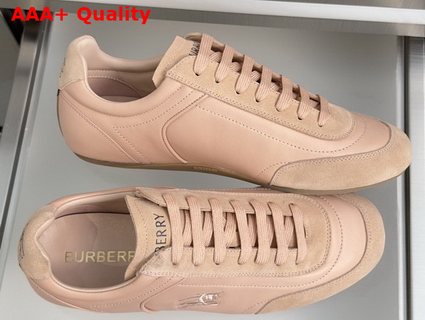 Burberry Leather Knight Runner Sneakers in Dusky Rose Replica