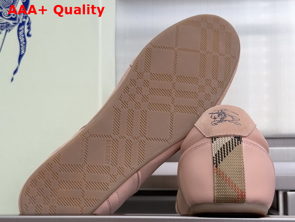 Burberry Leather Knight Runner Sneakers in Dusky Rose Replica