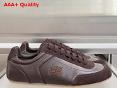 Burberry Leather Knight Runner Sneakers in Moorhen Brown Replica
