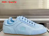 Burberry Leather Knight Runner Sneakers in Sky Blue Replica