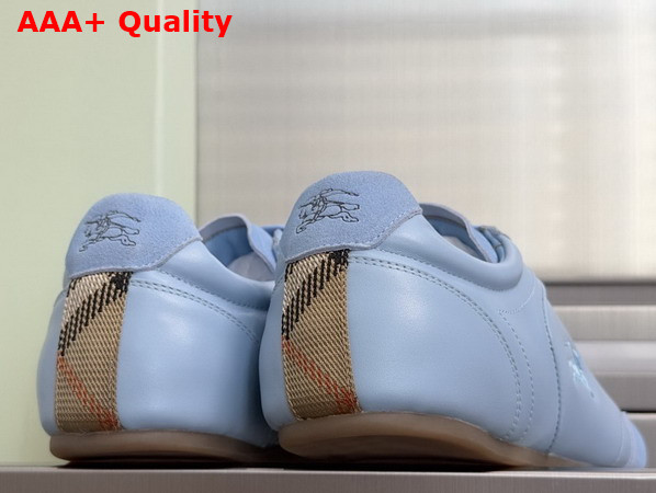 Burberry Leather Knight Runner Sneakers in Sky Blue Replica