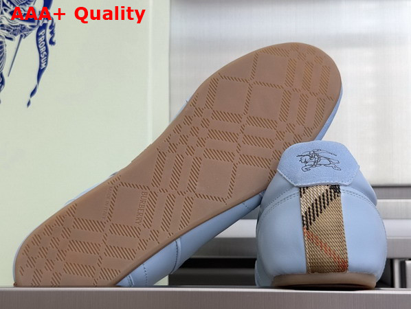 Burberry Leather Knight Runner Sneakers in Sky Blue Replica