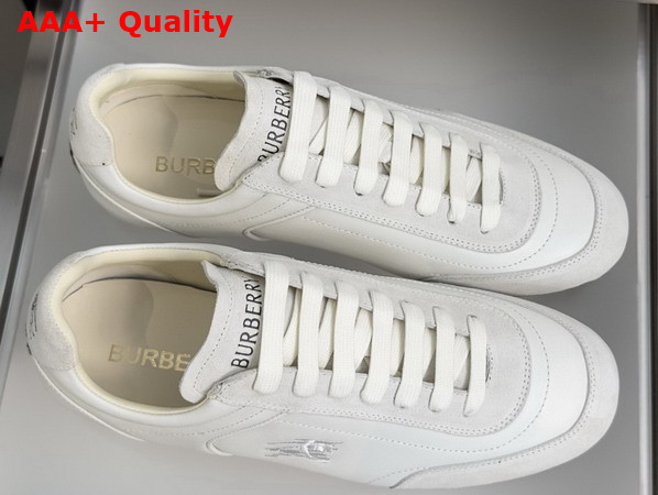 Burberry Leather Knight Runner Sneakers in White Replica