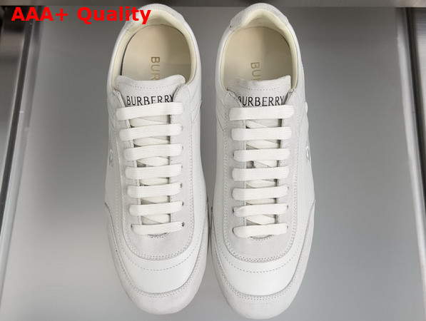 Burberry Leather Knight Runner Sneakers in White Replica
