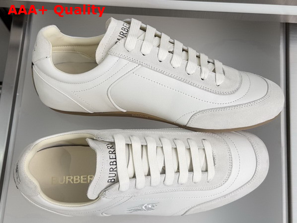 Burberry Leather Knight Runner Sneakers in White Replica