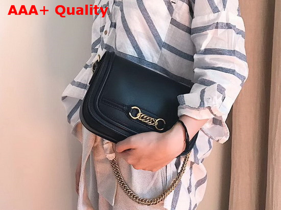 Burberry Leather Link Bag in Black Calf Leather Replica