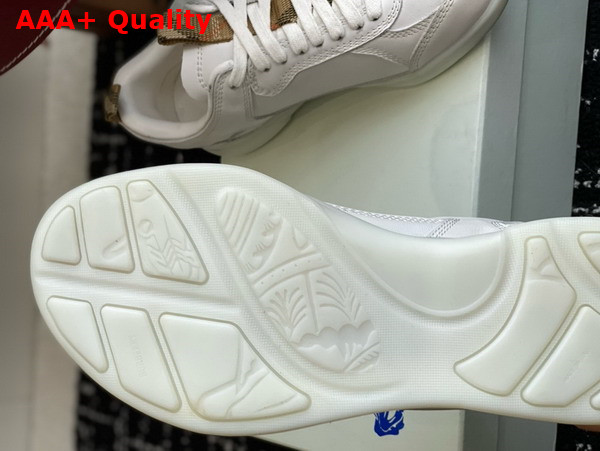 Burberry Leather Matrix Sneakers in Optic White Replica